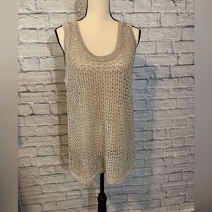 Bar III Shimmering Silver Knit Top